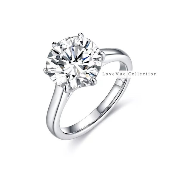 Jewelry - Certified 4ct. t.w. Diamond in 10k Solid White Gold Solitaire Engagement Ring